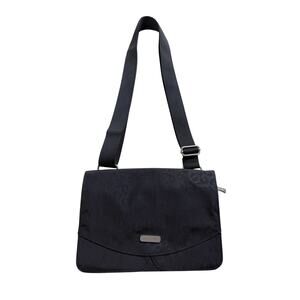 Baggallini Crossbody Triple Zip Pouch Organizer Purse Black Animal Print Bag